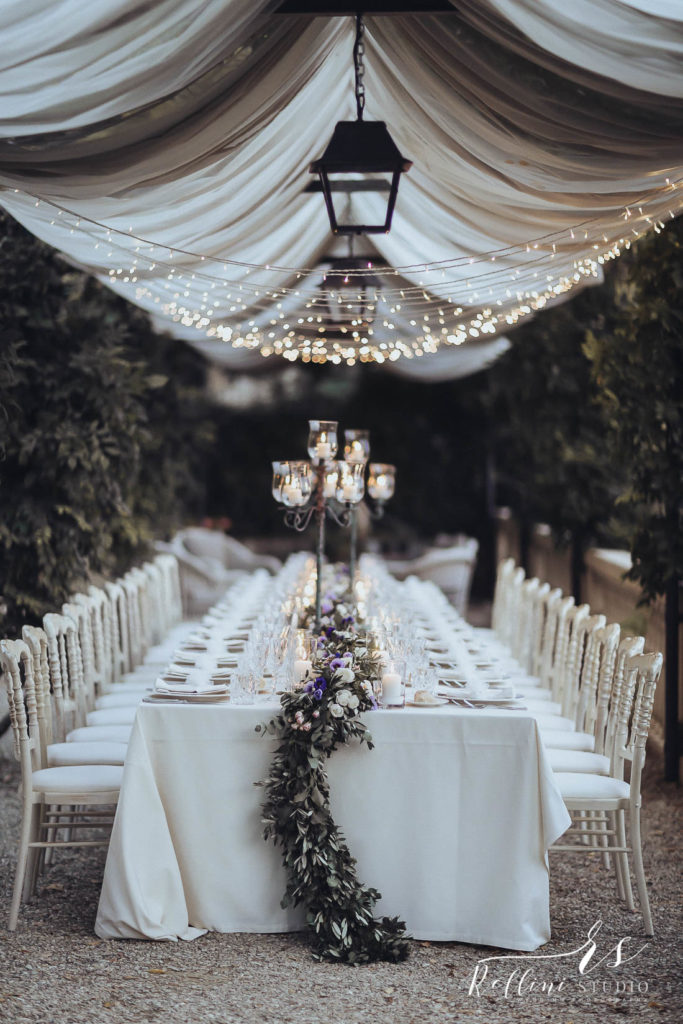 wedding in florence fairylights